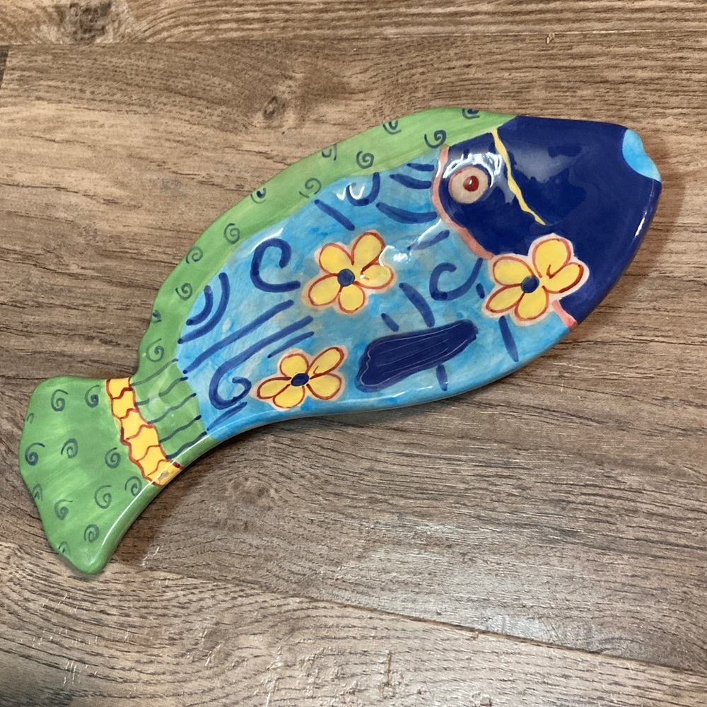 Vintage Bella Casa by Ganz Colorful Fish Trinket Dish